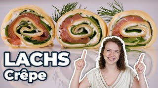 Crêpes mit Lachs  Räucherlachscrêpe  perfekt als Fingerfood oder Vorspeise [upl. by Yann]