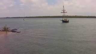 Burnett Point Bundaberg aerial flyover with DJI Phantom 2 Vision [upl. by Noira969]