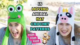 WHAT These 15 MOVING ANIMAL Hat Crochet Patterns are POPULAR PLUS PRIZES [upl. by Xella]