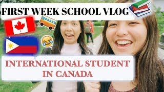 FIRST WEEK VLOG  International Student in Canada VLOG 1 [upl. by Maxia]