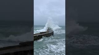 Portreath Harbour Cornwall Pounded By Rough Winter Seas  Shorts [upl. by Aerdna]