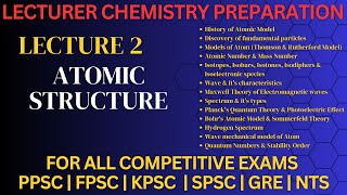 Atomic Structure  PPSC  FPSC  KPSC  SPSC  GRE CHEMISTRY [upl. by Moser]