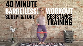 40 Minute Barreless Workout  Sculpt amp Tone  Resistance Training  Lower Body Focus  Band  DBs [upl. by Nnairek]