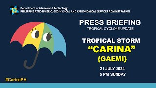 Press Briefing Tropical Storm CarinaPH GAEMI  1100 AM Update July 21 2024  Sunday [upl. by Anne-Corinne]