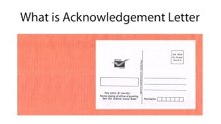 What is Acknowledgement Letter [upl. by Ocramed]