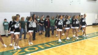 Zoneton middle school cheerleaders 2013 [upl. by Ynaffat384]