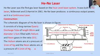 2nd Sem Paper 2 Unit 5 Lasers and Holography Construction and Working of He Ne laser [upl. by Ynnelg]