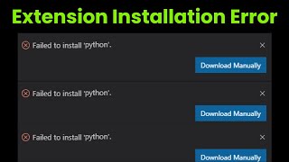 Error While Installing Extension Please Check Log  Vscode Extension Installation Error  Fix [upl. by Normandy]