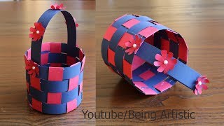 How To Make A Paper Basket  DIY Basket Paper Craft [upl. by Ena]