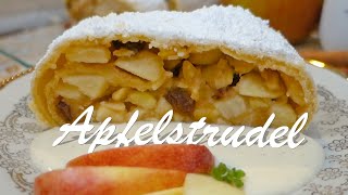 Apfelstrudel  der Klassiker aus Österreich  Strudelteig selber machen [upl. by Ahselrak]