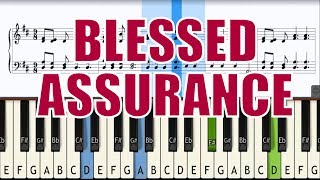 How to play on piano Blessed Assurance Synthesia Piano Tutorial [upl. by Ahsatin]