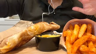 TACO BELL  GRILLED CHEESE BURRITO amp NACHO FRIES  MUKBANG 먹방  ASMR [upl. by Eitsirhc]