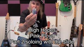 High Hopes Pink Floyd 3 String Cigar Box Guitar Lesson Part 2 easy meandering with your slide solo [upl. by Issak]