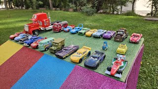 Cars In Boxes Play In The Garden Robocar Poli Lightning McQueen Thomas and Friends [upl. by Ilah533]