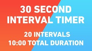 30 Second Interval Timer 20 intervals 10 minutes duration [upl. by Acitel]