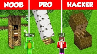 Tree Secret Base Build Battle Challenge  JJ vs Mikey  Noob vs Pro  Minecraft Maizen [upl. by Esma]