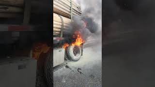 TRAILER FIRE ourtruckinglife truckdrivers atruckerslife truckdriver trucker reallifetruckers [upl. by Ceil]