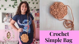 Crochet Simple Bag with Paper Yarn  Crochet for Beginners [upl. by Nymzaj]