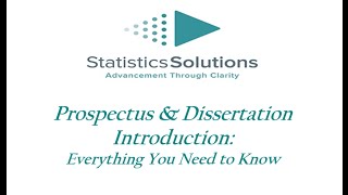 Prospectus and Dissertation Introduction Everything You Need to Know [upl. by Kimmi639]