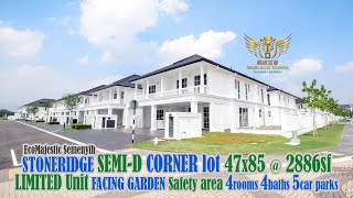 FACING GARDEN CORNER Lot SEMID 47x85 STONERIDGE in ECO MAJESTIC SEMENYIH HOUSE TUOR [upl. by Atikihs]