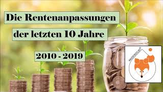 Wie hoch waren die Rentenanpassungen der letzten 10 Jahre [upl. by Ruddie]