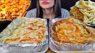 ASMR CREAMY PASTA  LASAGNA MUKBANG [upl. by Llenrad531]