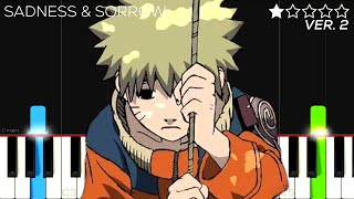 Naruto  Sadness and Sorrow  EASY Piano Tutorial [upl. by Philemon]