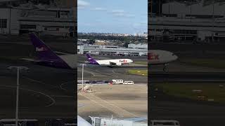 FedEx B777F2S landing at SydneyAirport sydneyairport planespotting boeing b777 fedex [upl. by Alica]