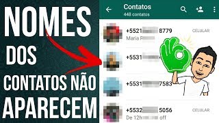 NOMES DOS CONTATOS DO WhatsApp SUMIRAM  Resolvido [upl. by Hays737]