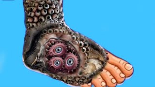 ASMR for sleep trypophobia exertion cleaning Feet ASMR animation treatments maggots 2D [upl. by Kendal458]