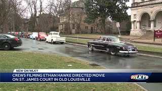 Ethan Hawke movie Wildcat using Louisvilles historic St James Court as a set [upl. by Norab951]