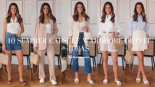 10 SUMMER CAPSULE WARDROBE OUTFIT IDEAS  WHATEMWORE [upl. by French]