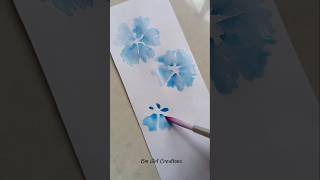 DIY easy Floral Bookmark using watercolour🔖😍💙shorts watercolor youtubeshorts art bmartcreations [upl. by Ramma570]