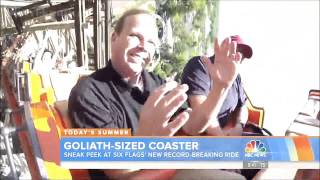 Goliath Six Flags Great America Worlds Steepest Wooden Coaster  Today Show [upl. by Descombes991]