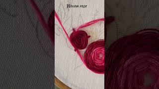 Woven rose embroidery handembroidery easyhandenbroidery viral youtube shorts shortvideo [upl. by Calisa]