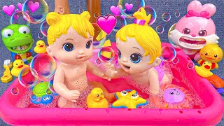 🚀Just Started  Satisfying with Unboxing Pink Bathtub👶Cute Barbie Playing Water ASMR  Review Toys [upl. by Lipman]