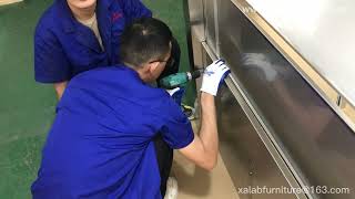 Stainless Steel Lab Fume Hood Upper Cabinet Installation [upl. by Seuguh784]