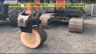 EXCAVATOR LOG SPLITTER  MINI DIGGER LOG SPLITTER  MADE BY JLW FABRICATIONS  13 TON HITACHI ZX130 [upl. by Ellehsor]