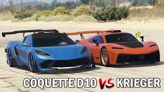 GTA 5 ONLINE COQUETTE D10 VS KRIEGERWHICH IS FASTEST [upl. by Anaek]