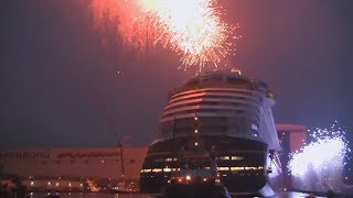 Float Out Disney Dream at Meyer Werft Shipyard [upl. by Nodarse]