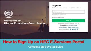 Sign up on HEC EServices Portal  HEC Degree Attestation  Complete Video [upl. by Yelknirb]