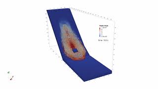 Simulation of a solid block that impacts on a porous medium saturated with MPM [upl. by Chuipek560]