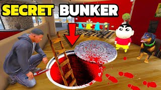 Franklin amp Shin chan Opened a Secret Bunker inside his house in GTA 5 in Telugu [upl. by Vincenta]