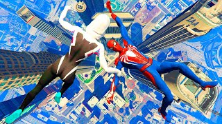 GTA 5 Ragdolls And Crazy Falls  Gwen Stacy And Spiderman Crazy Fails [upl. by Nylyahs]