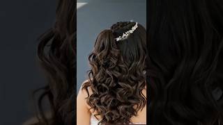 Wedding hairstyle for open hair amp short hair 😊💫🎀 wedding hairstyle  wedding hairstyle shorts [upl. by Roleat722]