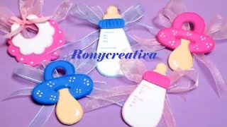 Distintivos para BABY SHOWER  Baby Shower souvenirs DIY [upl. by Annemarie877]