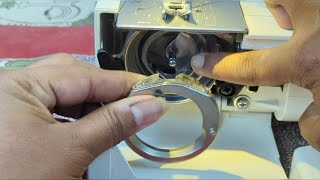 Usha Janome Bobbin Case Fixing  How to clean Bobbin Case in Usha Janome  Bobbin Case Problems [upl. by Idalla]