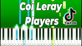 Coi Leray  Players Piano Tutorial EASY [upl. by Trinity525]