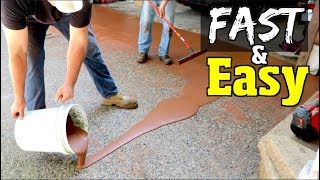 How to Resurface Concrete for Beginners Part 2 660 DIY Driveway repair  restoration project [upl. by Tutto]