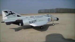 F4 Phantom II 70mm edf maiden flight by 20knots winds [upl. by Laks]